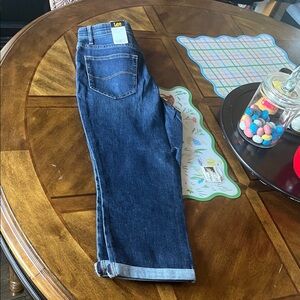 Lee Indigo Blue Rolled Hem Jeans